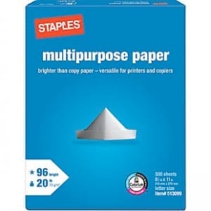 staples free paper ream