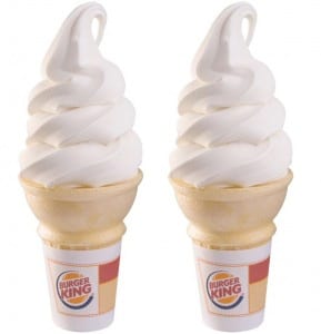 burger king free soft serve ice cream cone