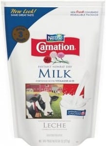Add a bag of powdered milk to your pantry instead of keeping milk in the fridge.