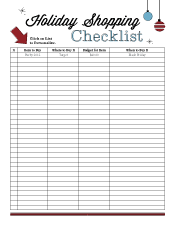 Holiday Shopping Guide checklist page
