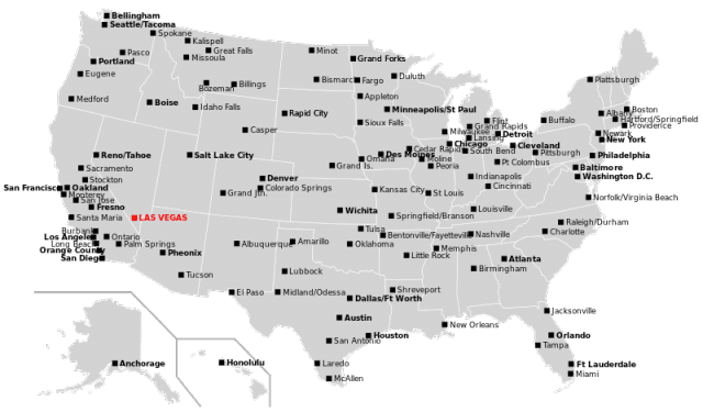 Airports that fly to Las Vegas
