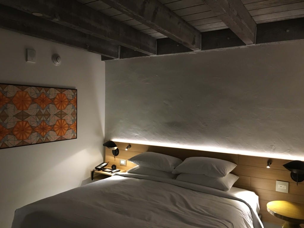 Bedroom in one of the Andaz's "regular" suites.