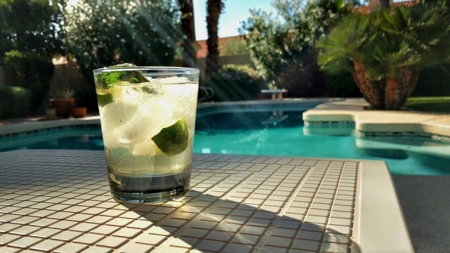 Summer cocktail at a pool 