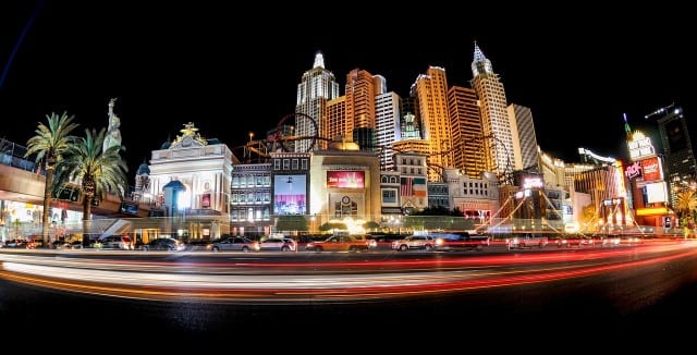 The Vegas strip at night