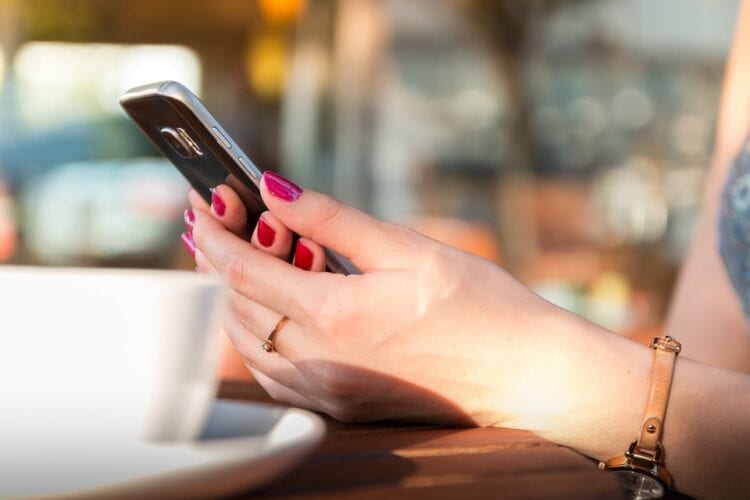 women using a smartphone