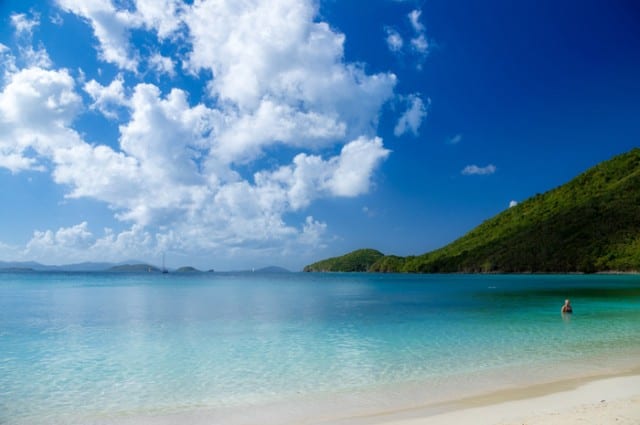 Caribbean beach on a clear sunny day