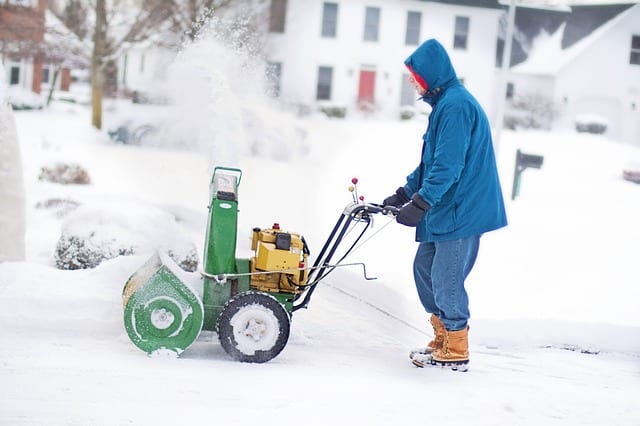 man with snowblower