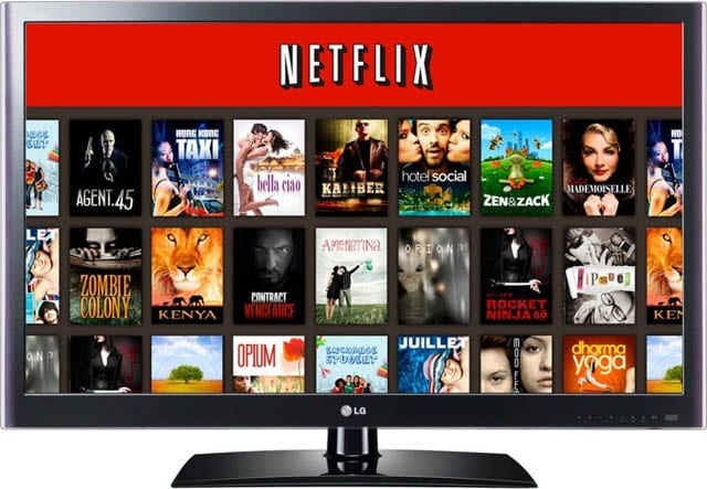an LG tv with the Netflix screen