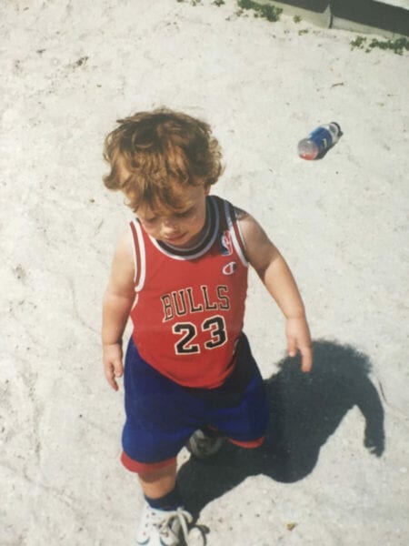 young Patrick in his Bulls jersey