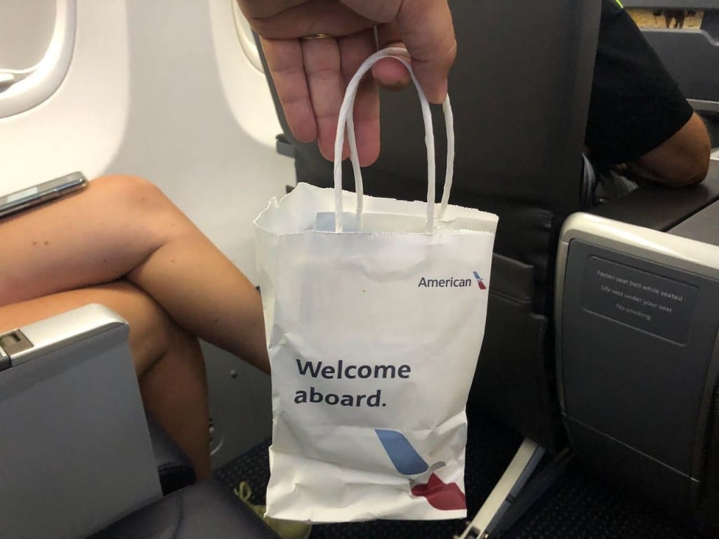 welcome bag with water