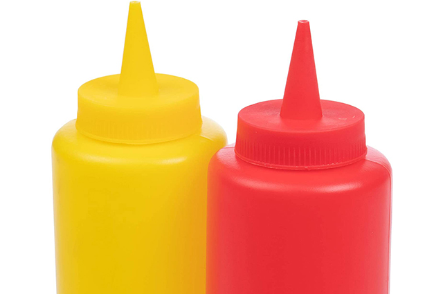 ketchup mustard bottles