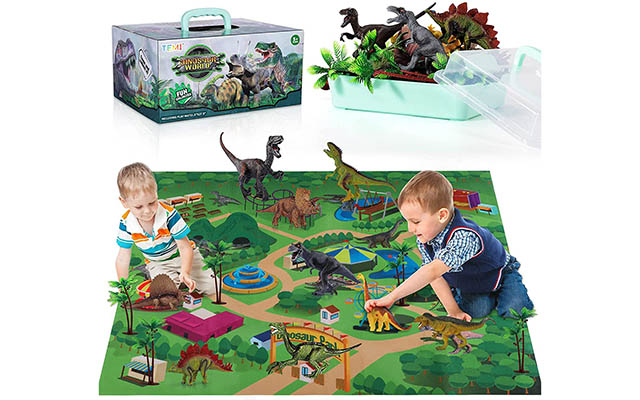 dinosaur play mat with kids