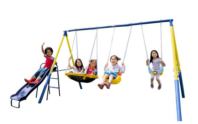kids outdoor metal swing set