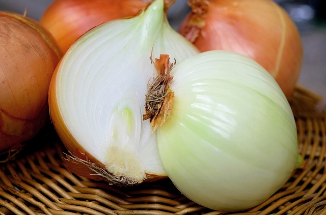 onion sliced in half